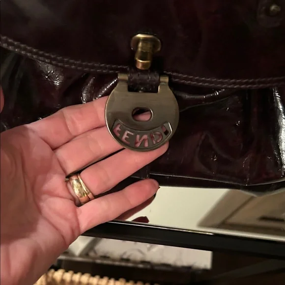 Fendi Dark Burgundy Leather Satchel - Picture 7 of 16